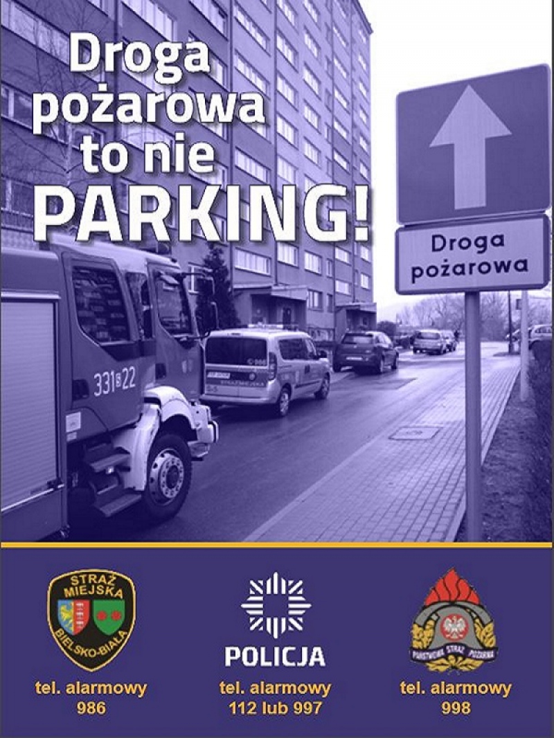 foto:  Droga pożarowa to nie parking